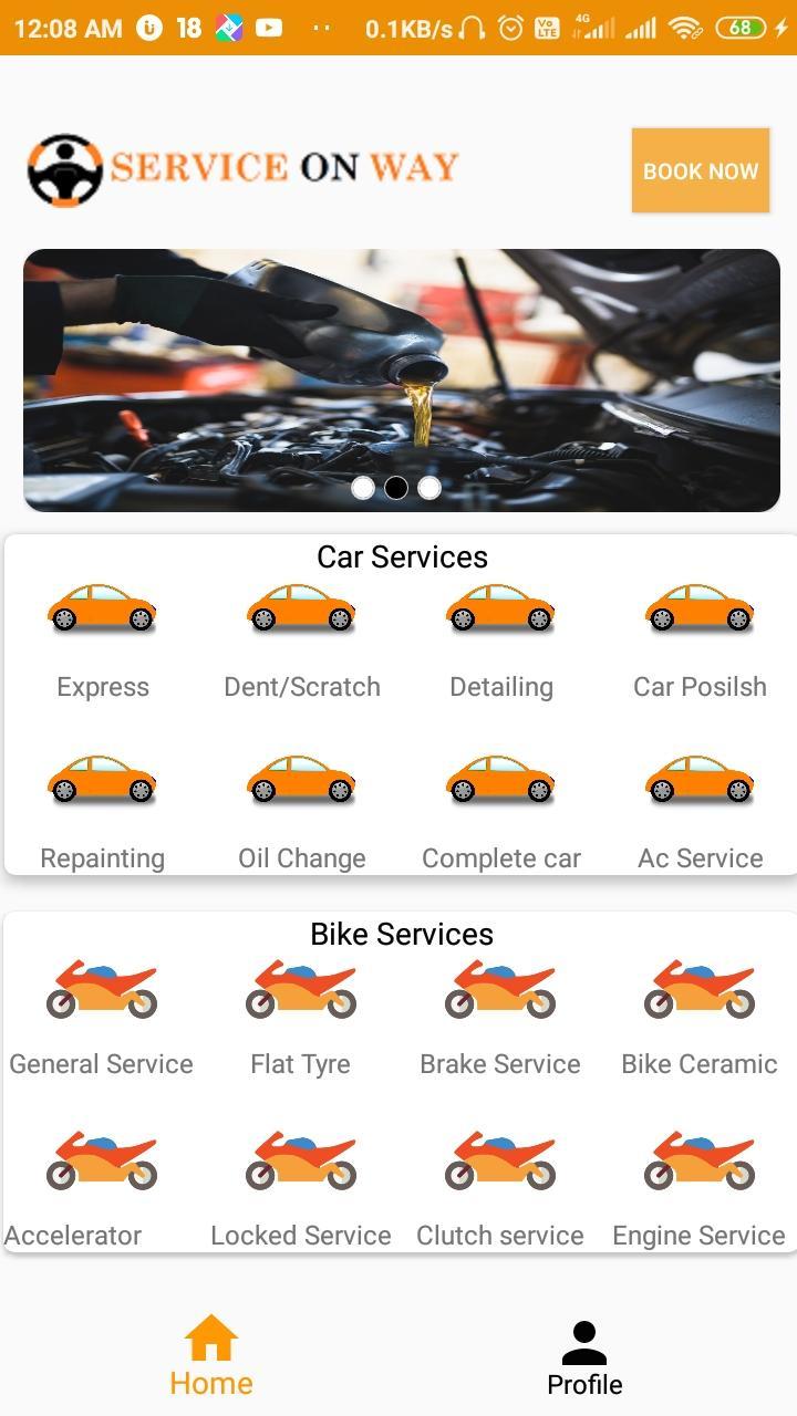Serviceonway Doorstep Car & Bike Repair Service 9.0 Screenshot 1