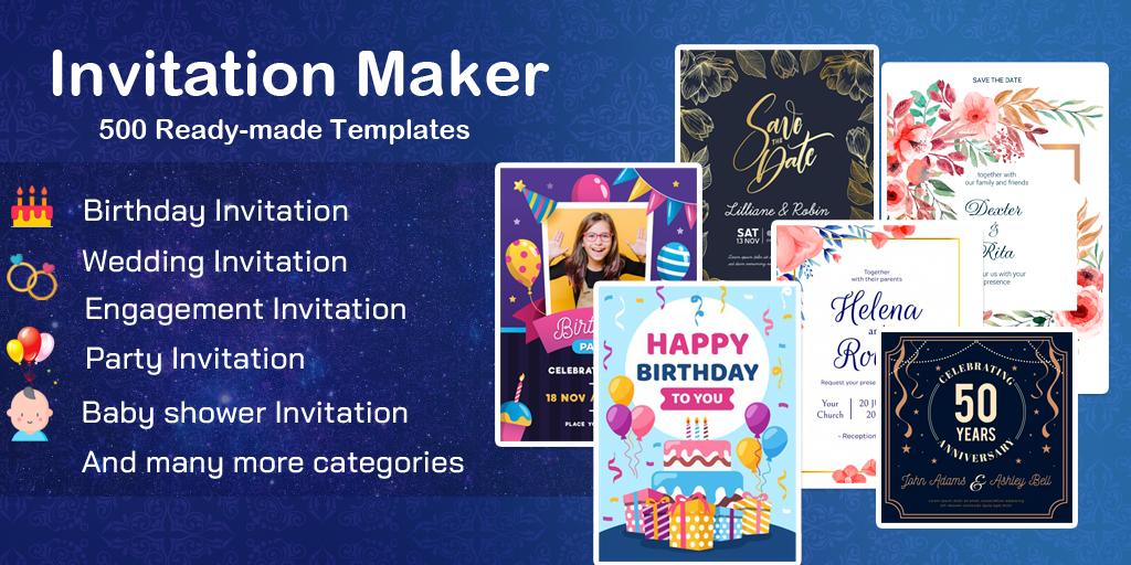 Invitation maker 2020 Birthday & Wedding card Free 1.5 Screenshot 1