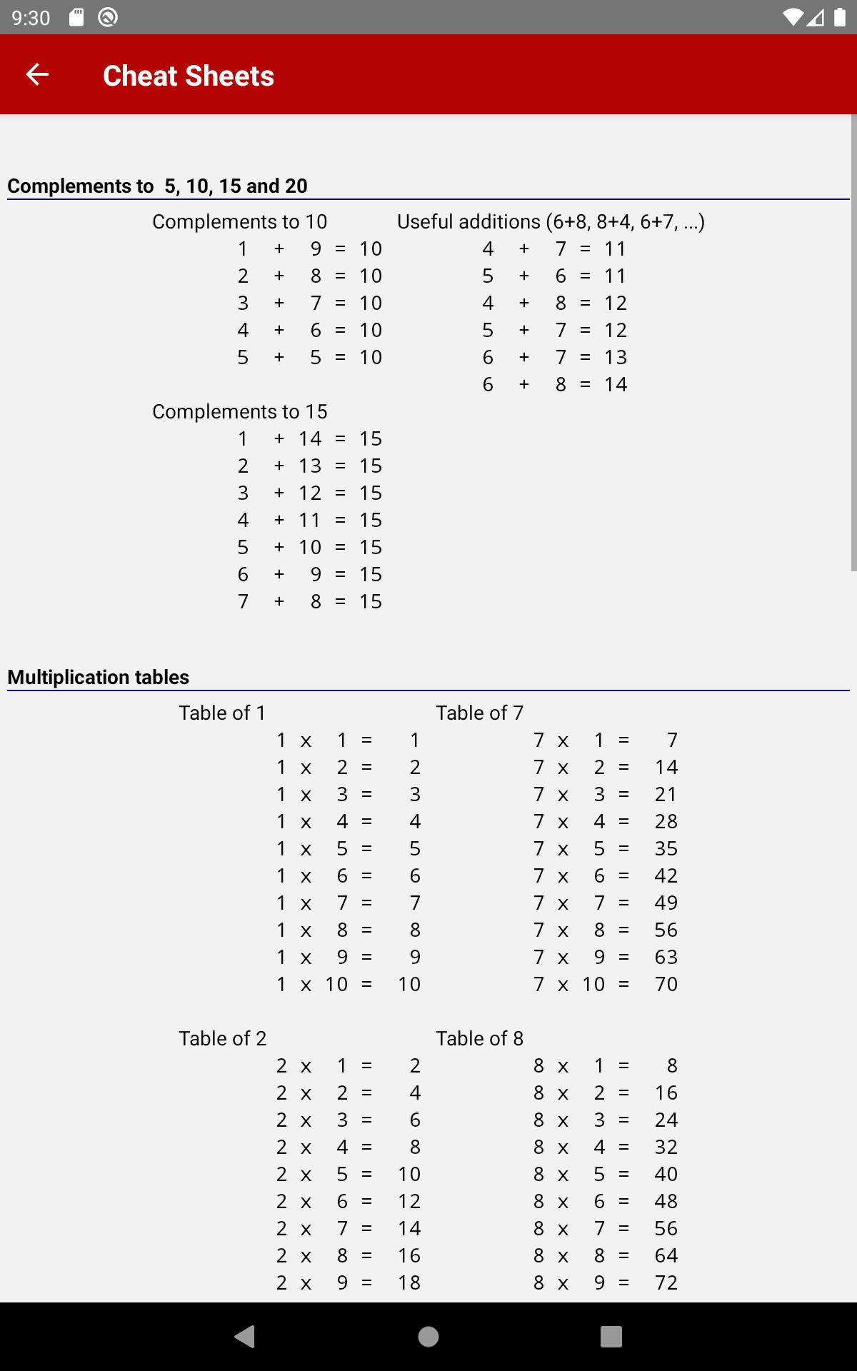 9x9 - Game of multiplication tables 1.0.47 Screenshot 14