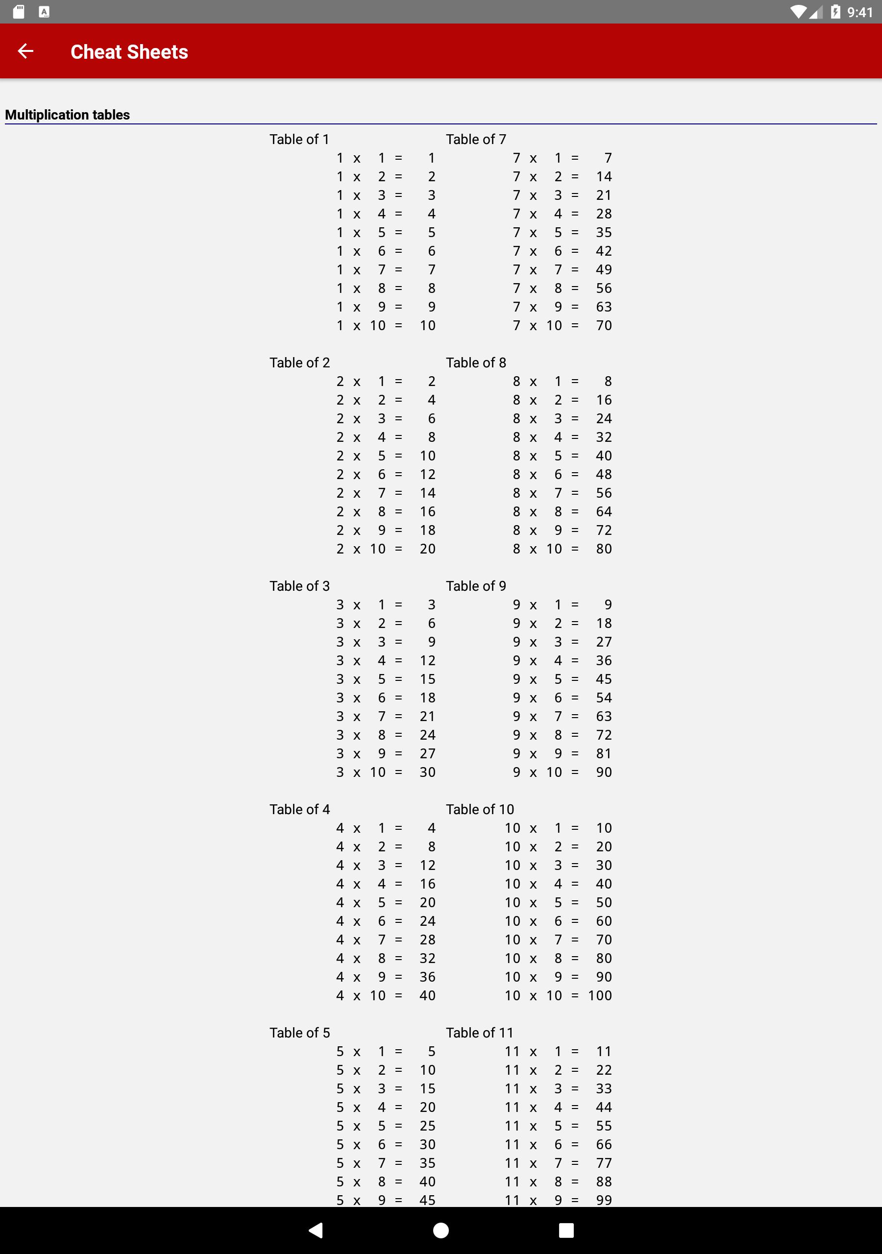 9x9 - Game of multiplication tables 1.0.47 Screenshot 9