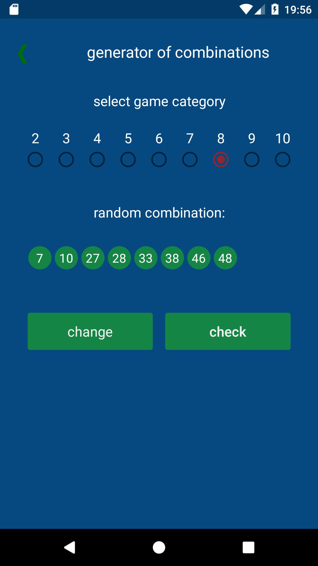 KENO - combinations statistics 1.1.16 Screenshot 6