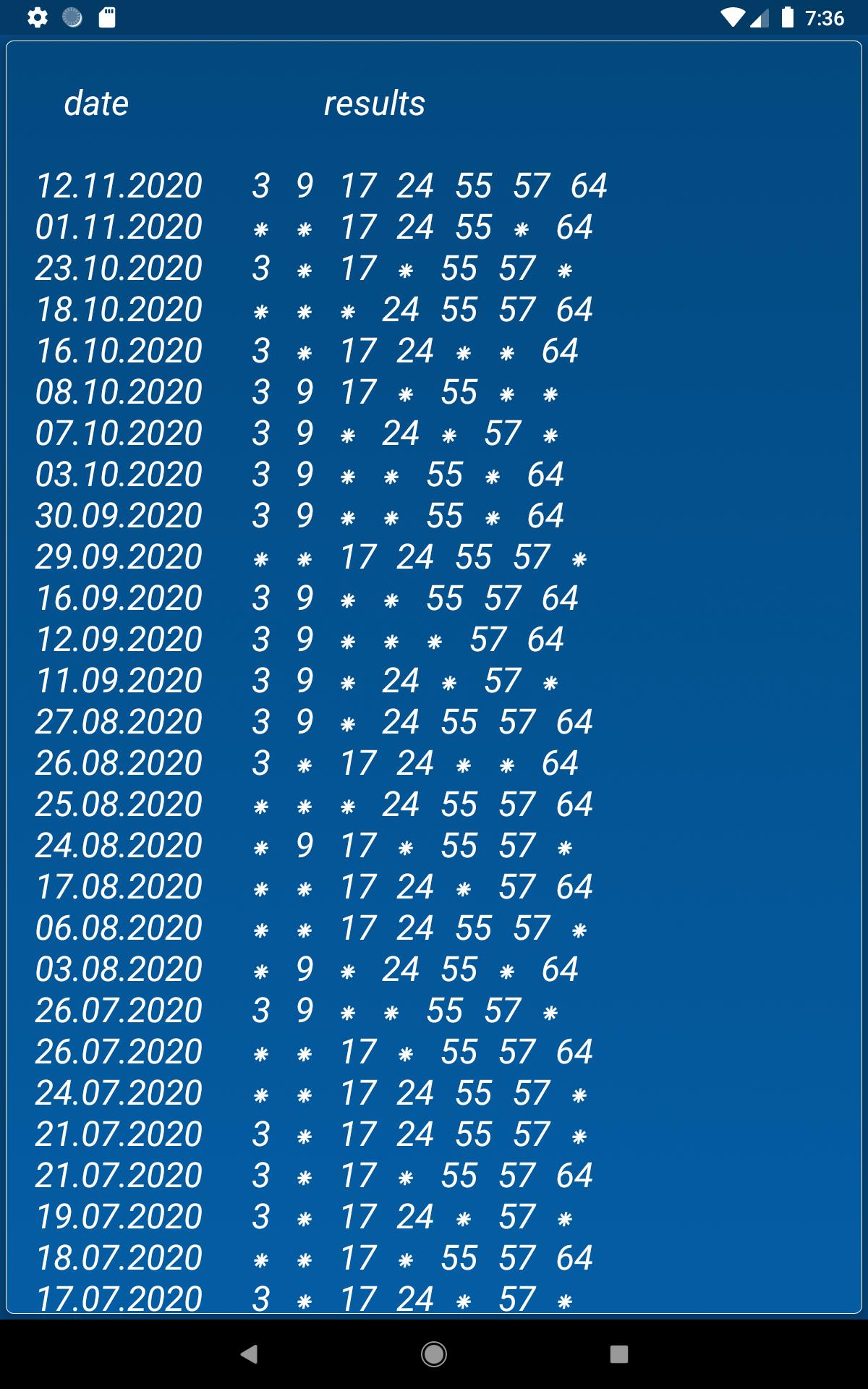 Keno FR combination statistics 3.0.26 Screenshot 17