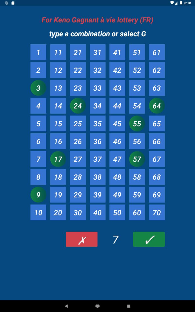 Keno FR combination statistics 3.0.26 Screenshot 8