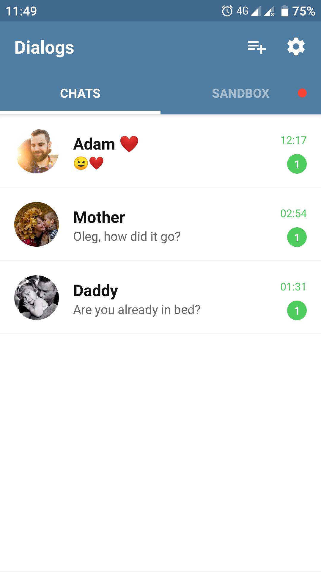 Fake Chat Messenger — TeleFake 2.1.2 Screenshot 1