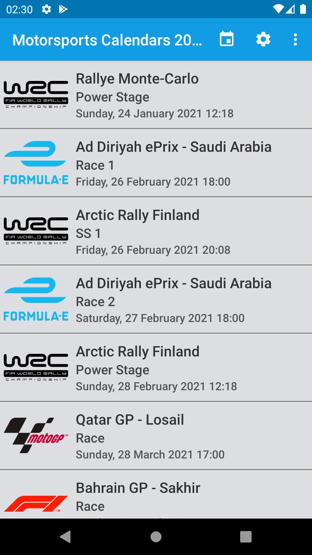 Motorsport Calendar 2021 2021.5e Screenshot 1