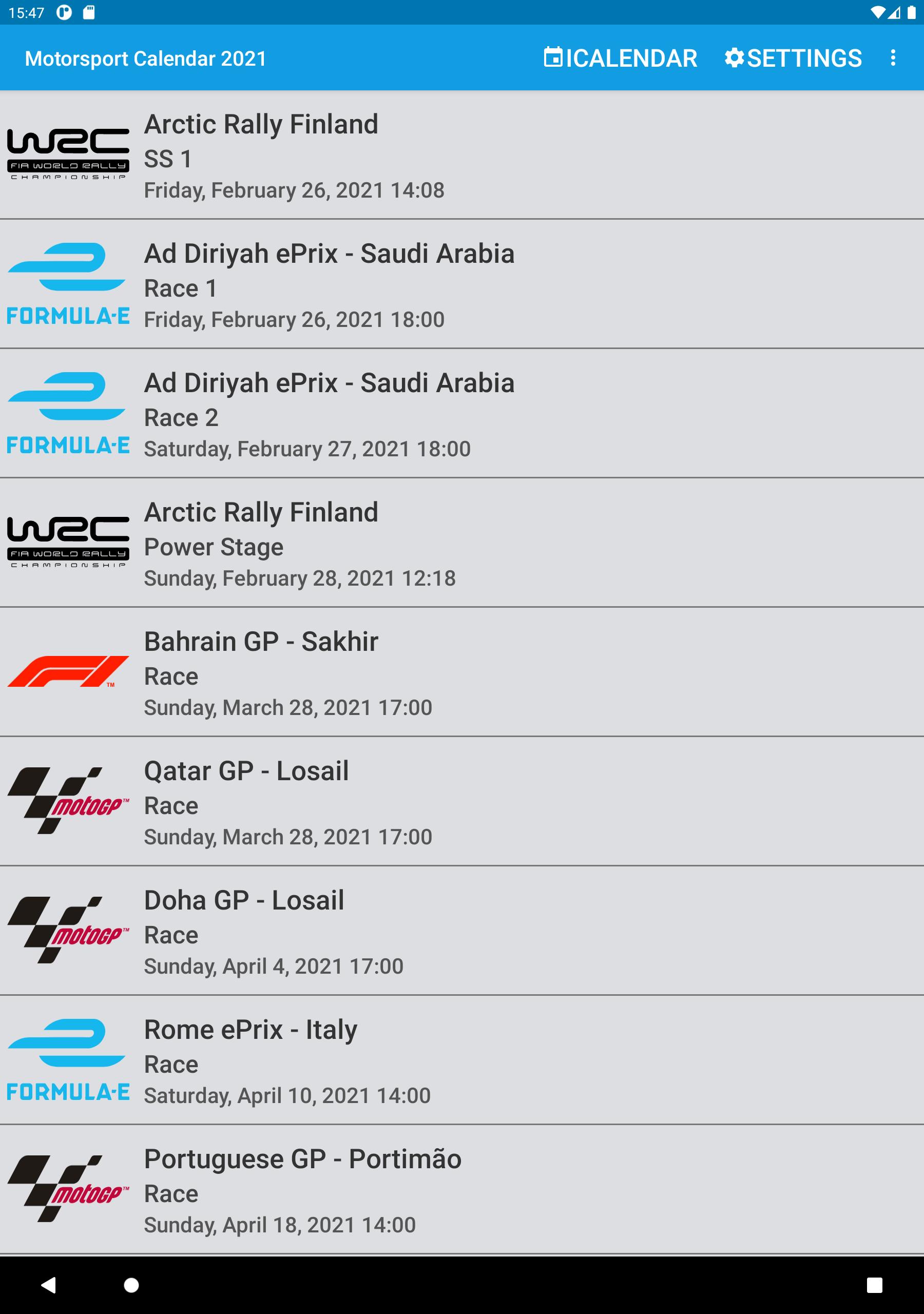 Motorsport Calendar 2021 2021.5e Screenshot 5