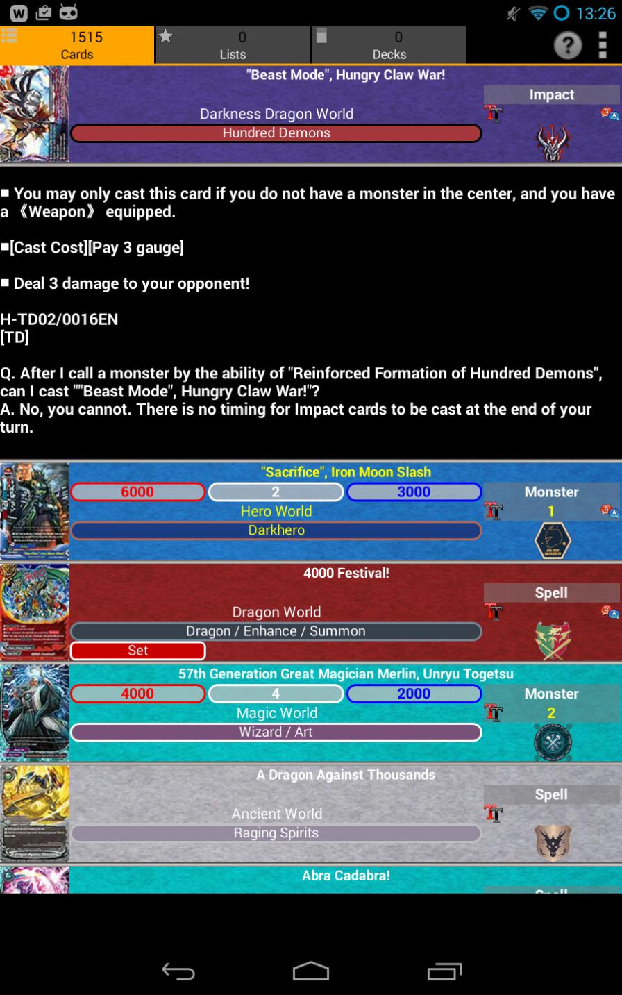 FC Buddyfight Database 2.38 Screenshot 8