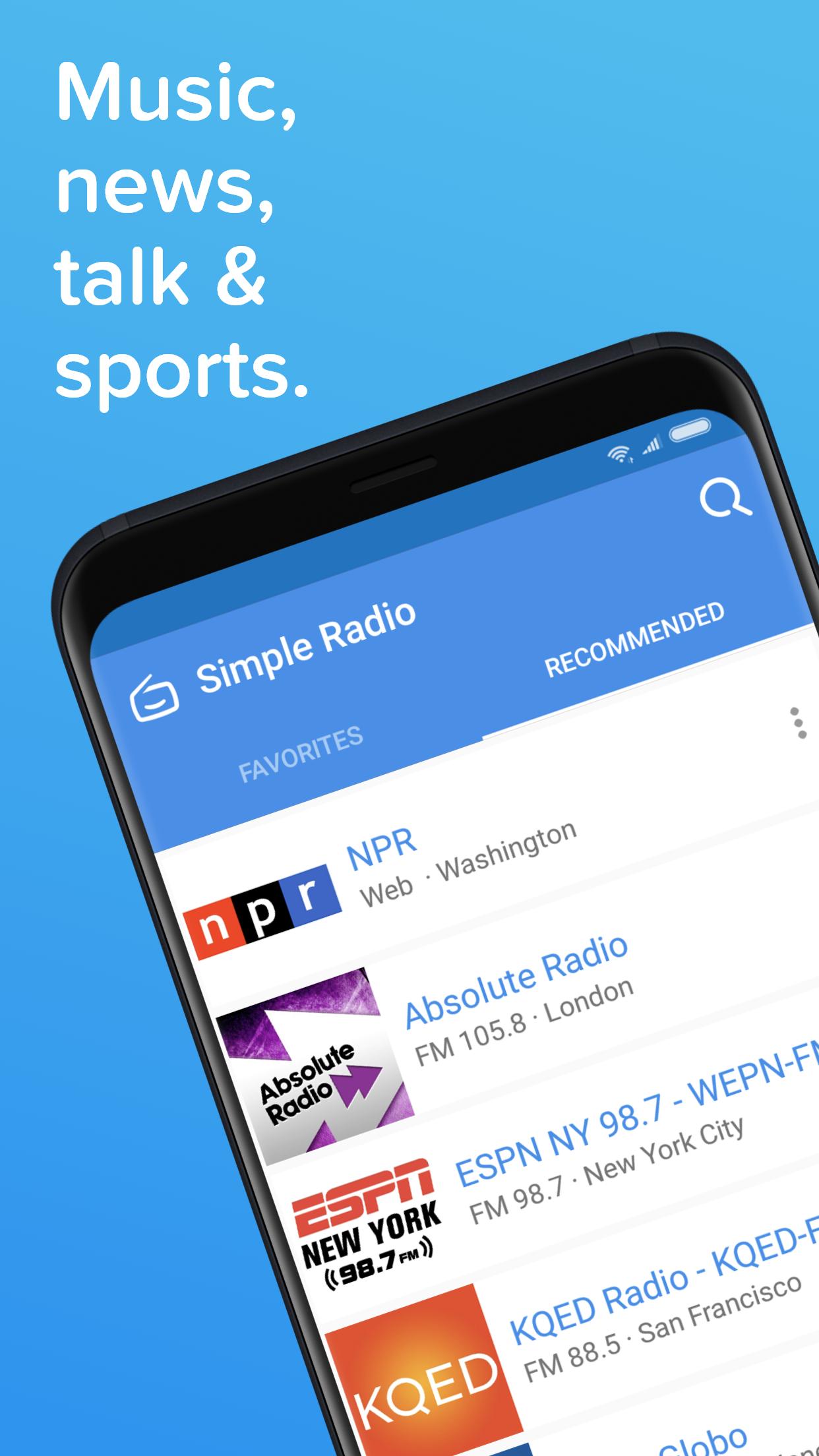 Simple Radio – Free Live AM FM Radio & Music App 2.8.7 Screenshot 1