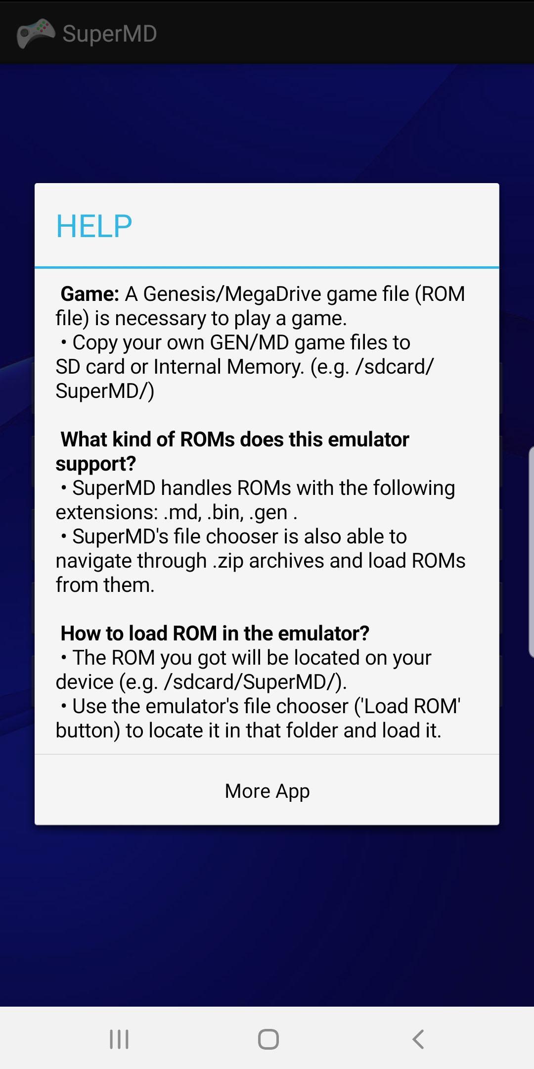 SuperMD (MD/GEN Emulator) 3.1.1 Screenshot 2