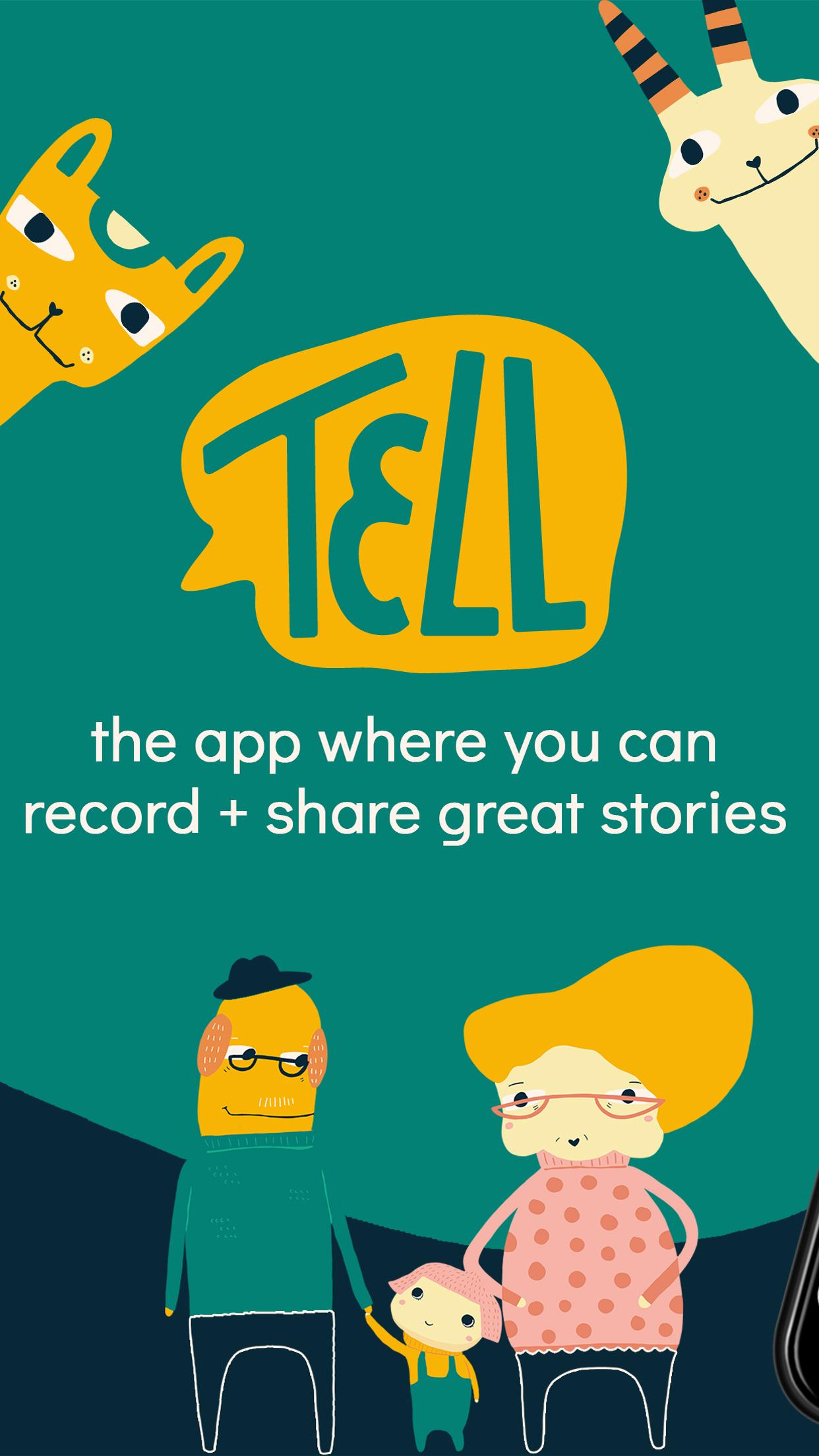 Tell record + share stories screenshot