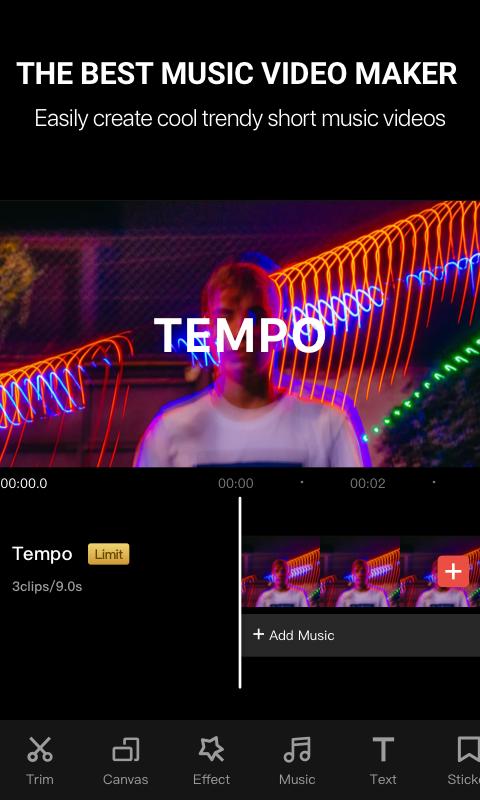 Tempo Music Video Editor with Effects 2.1.2 Screenshot 1
