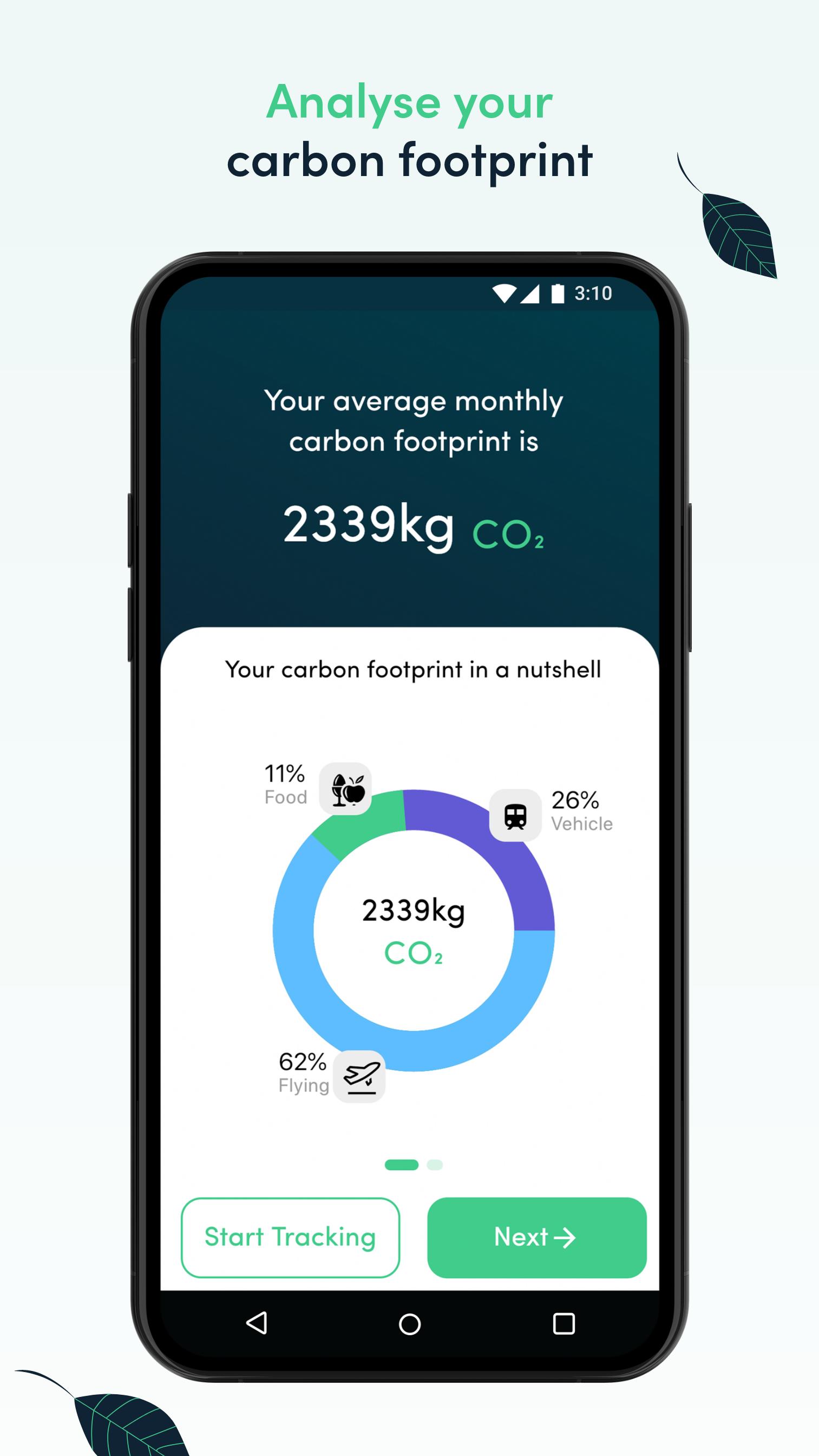 Carbon Footprint & CO2 Tracker for Travel and Food 1.1.4 Screenshot 3