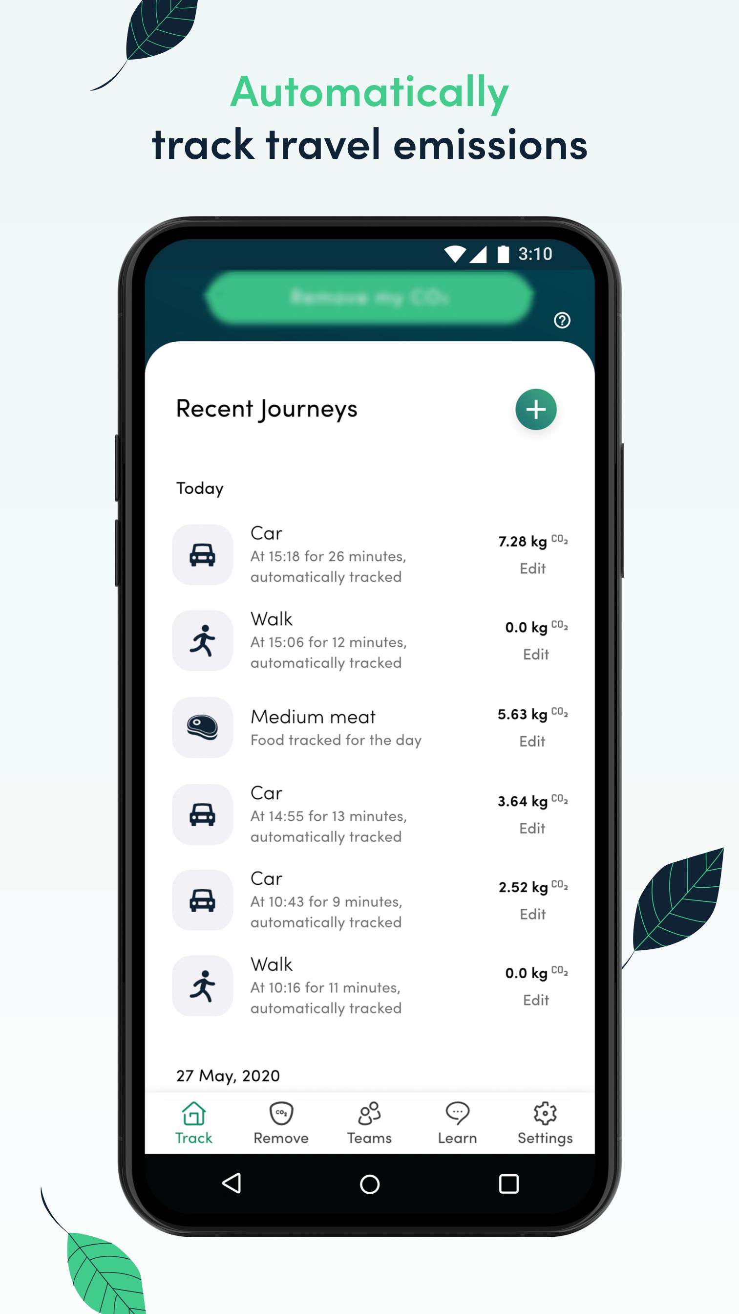 Carbon Footprint & CO2 Tracker for Travel and Food 1.1.4 Screenshot 5