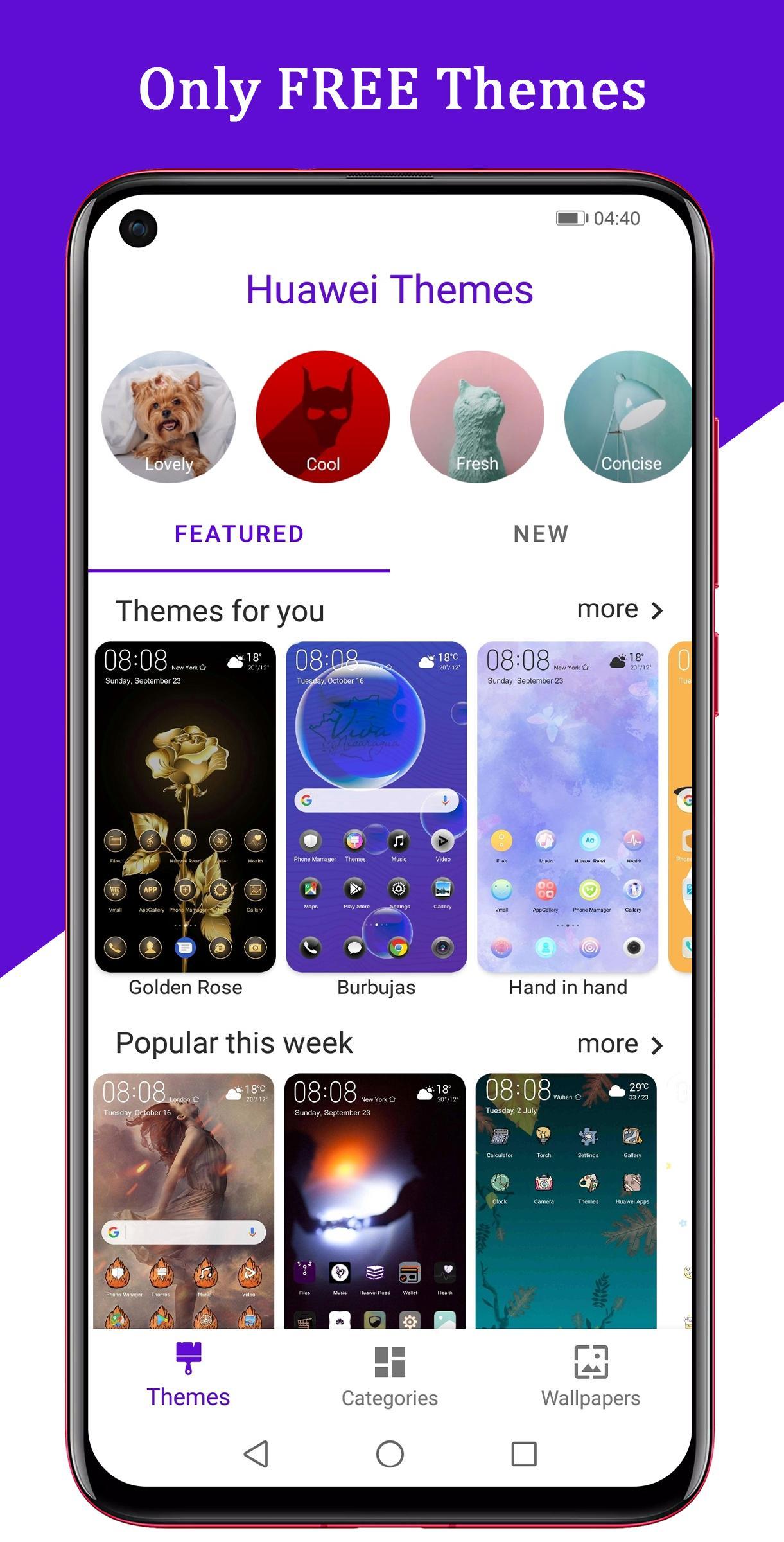 Free EMUI themes for Huawei and Honor 2.3 Screenshot 1