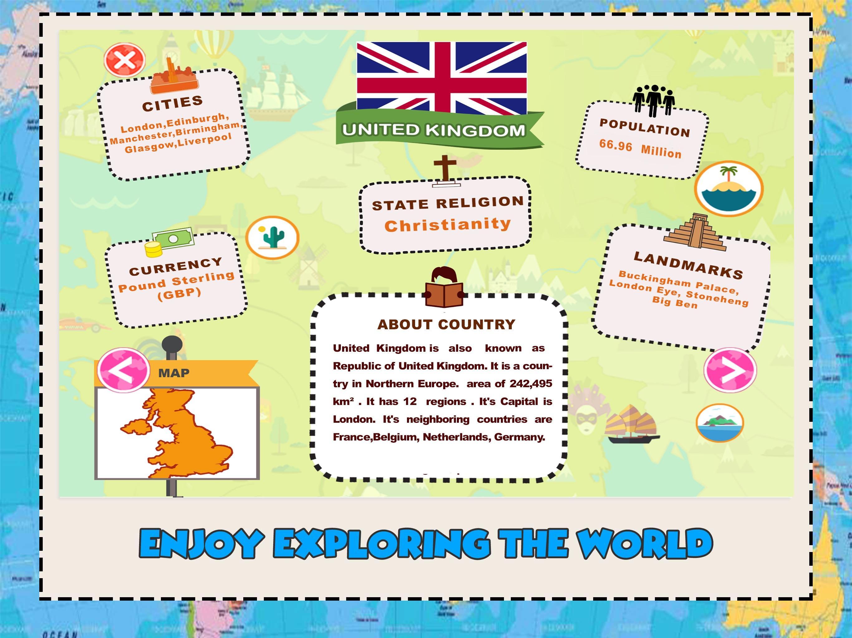 World Geography Games For Kids - Learn Countries 2.5 Screenshot 2