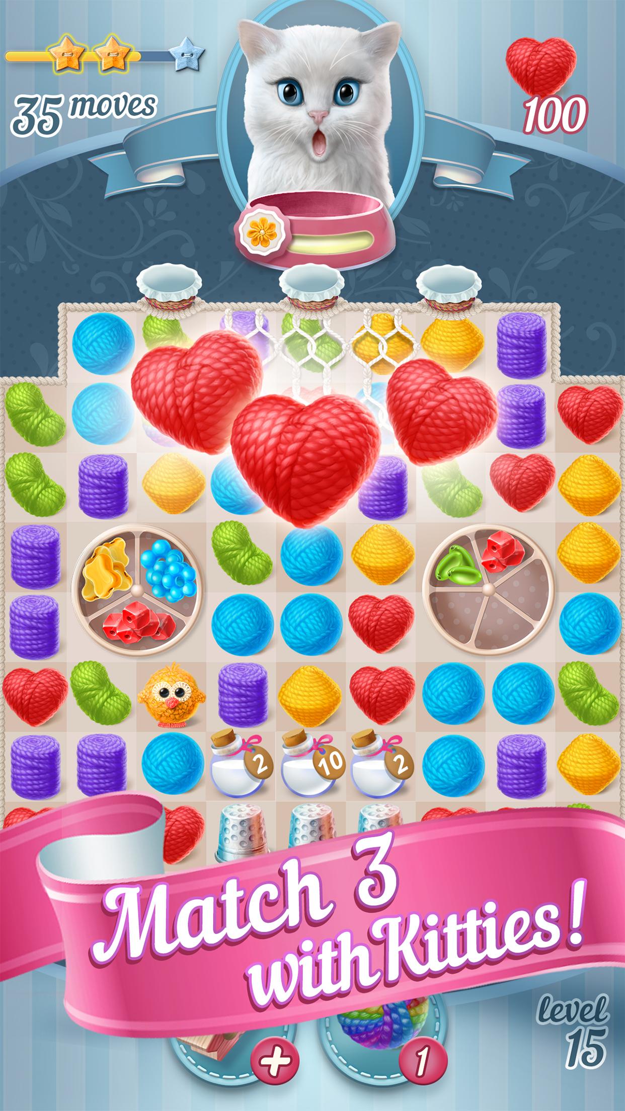 Knittens - A Fun Match 3 Game 1.57.176551 Screenshot 3