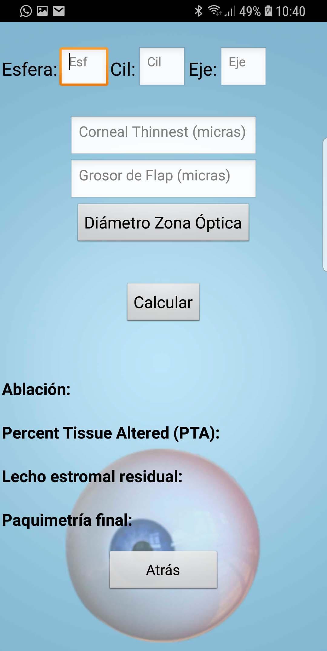 Calculadora Óptica Oftalmológica 4.0 Screenshot 4