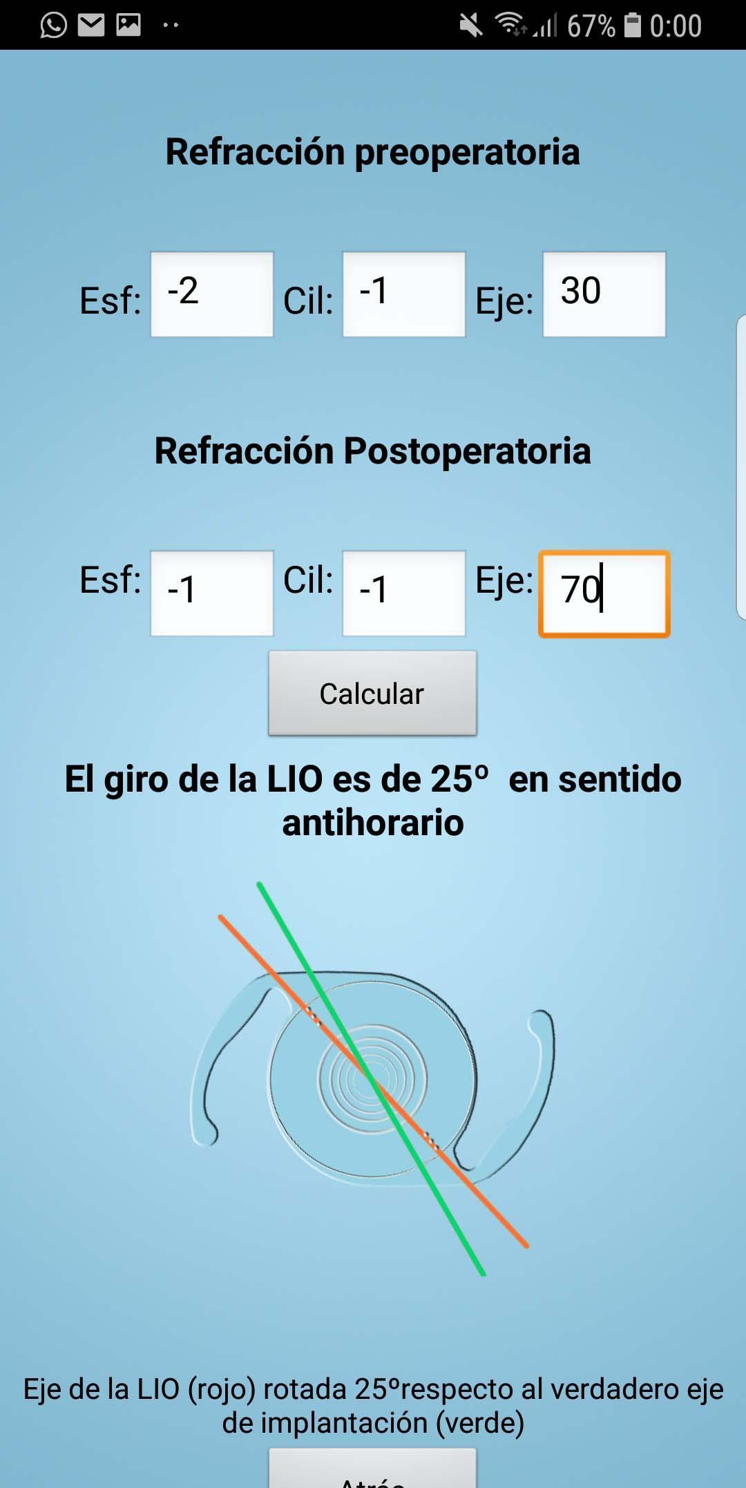 Calculadora Óptica Oftalmológica 4.0 Screenshot 5