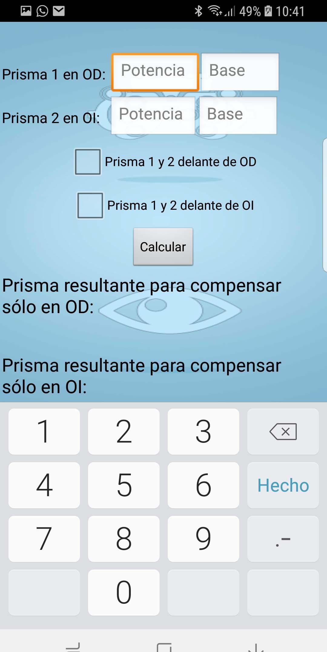 Calculadora Óptica Oftalmológica 4.0 Screenshot 6