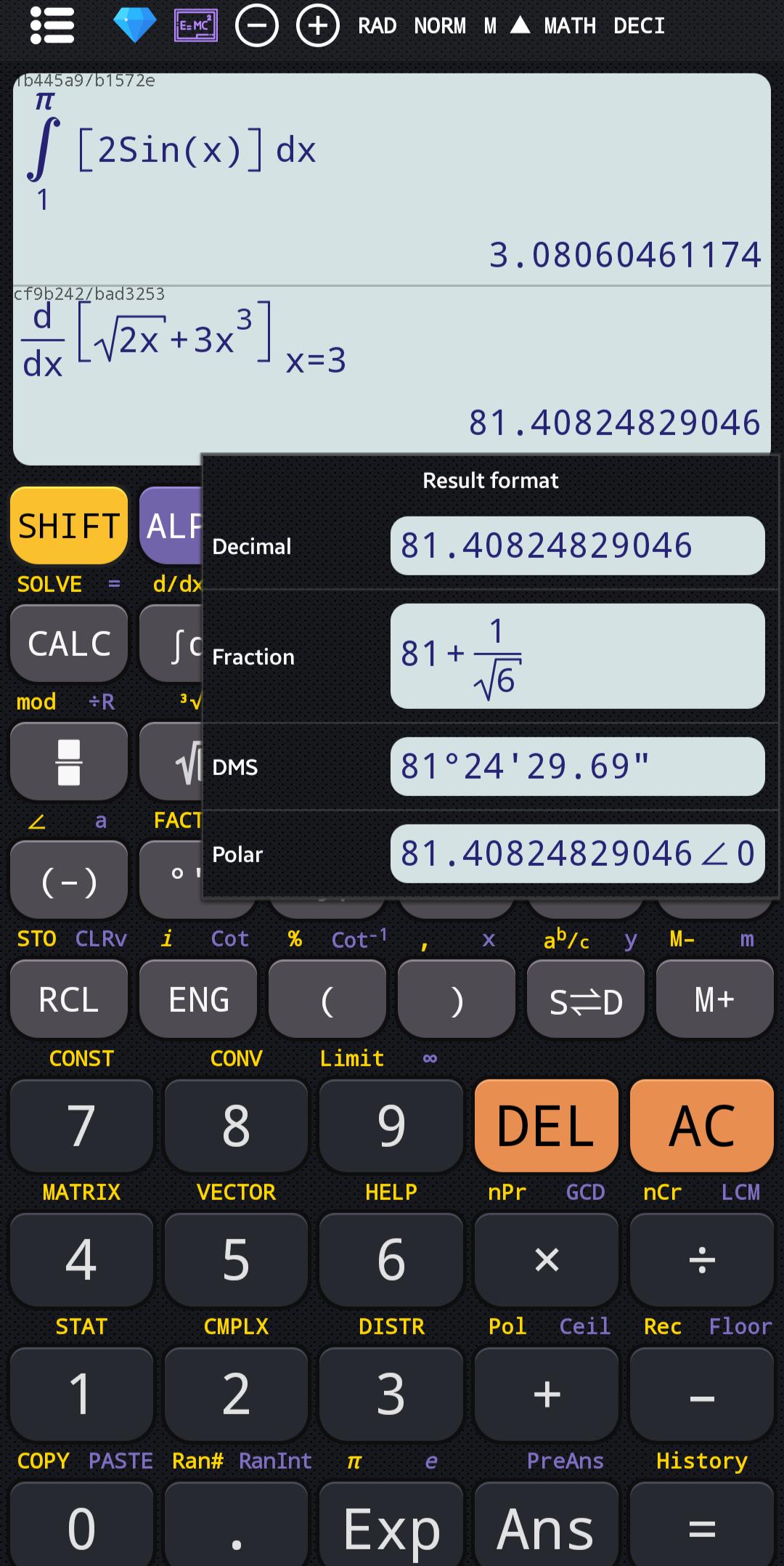 Free scientific calculator plus advanced 991 calc 5.0.5.964 Screenshot 3
