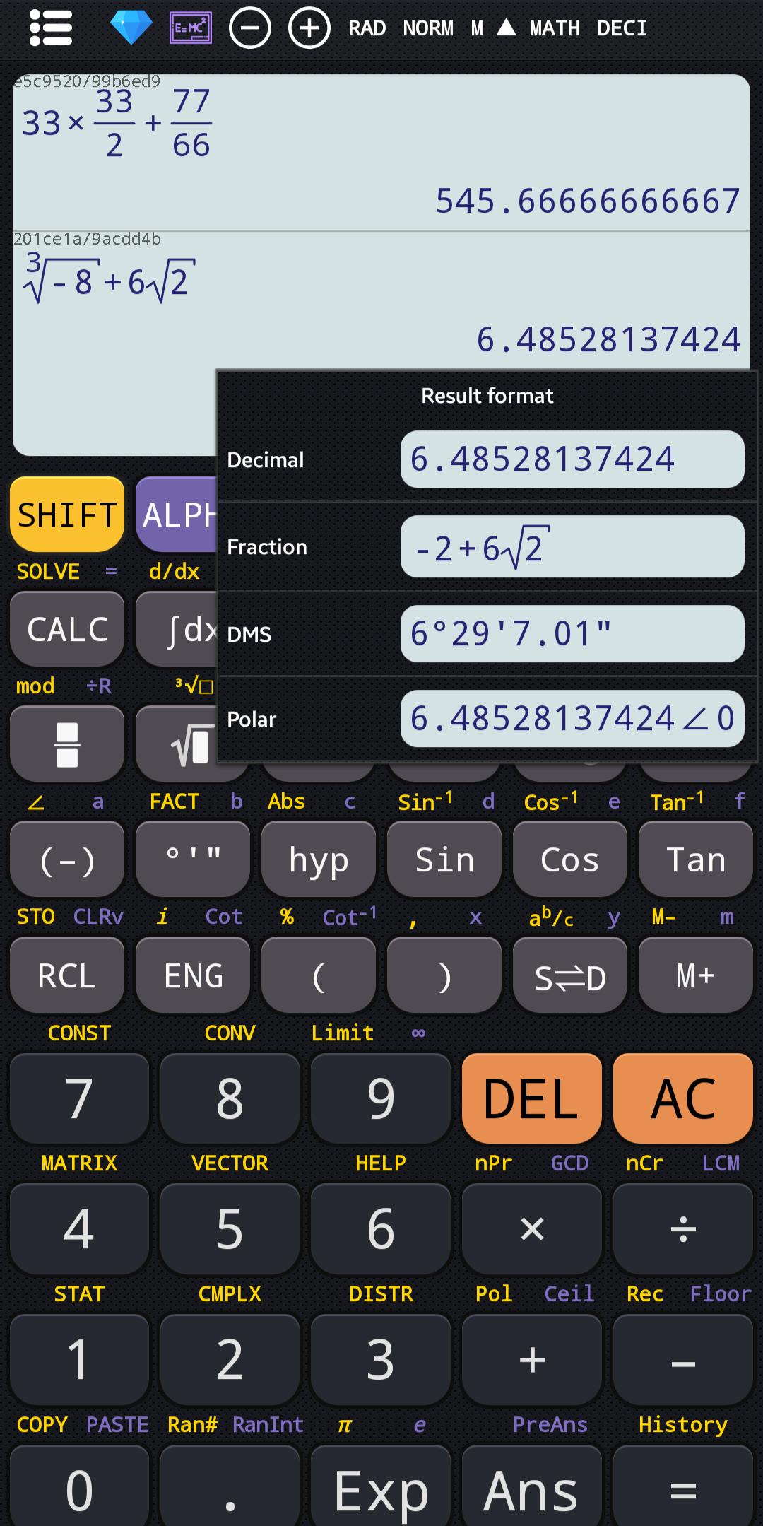 Free scientific calculator plus advanced 991 calc 5.0.5.964 Screenshot 5