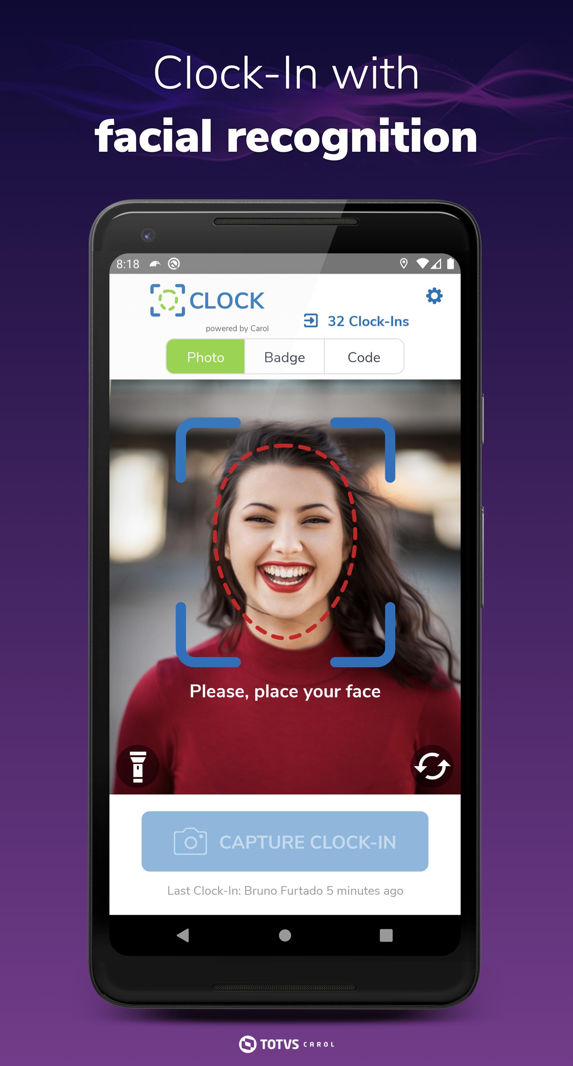 TOTVS RH Clock-In Mobile: Facial recognition 3.38 Screenshot 1