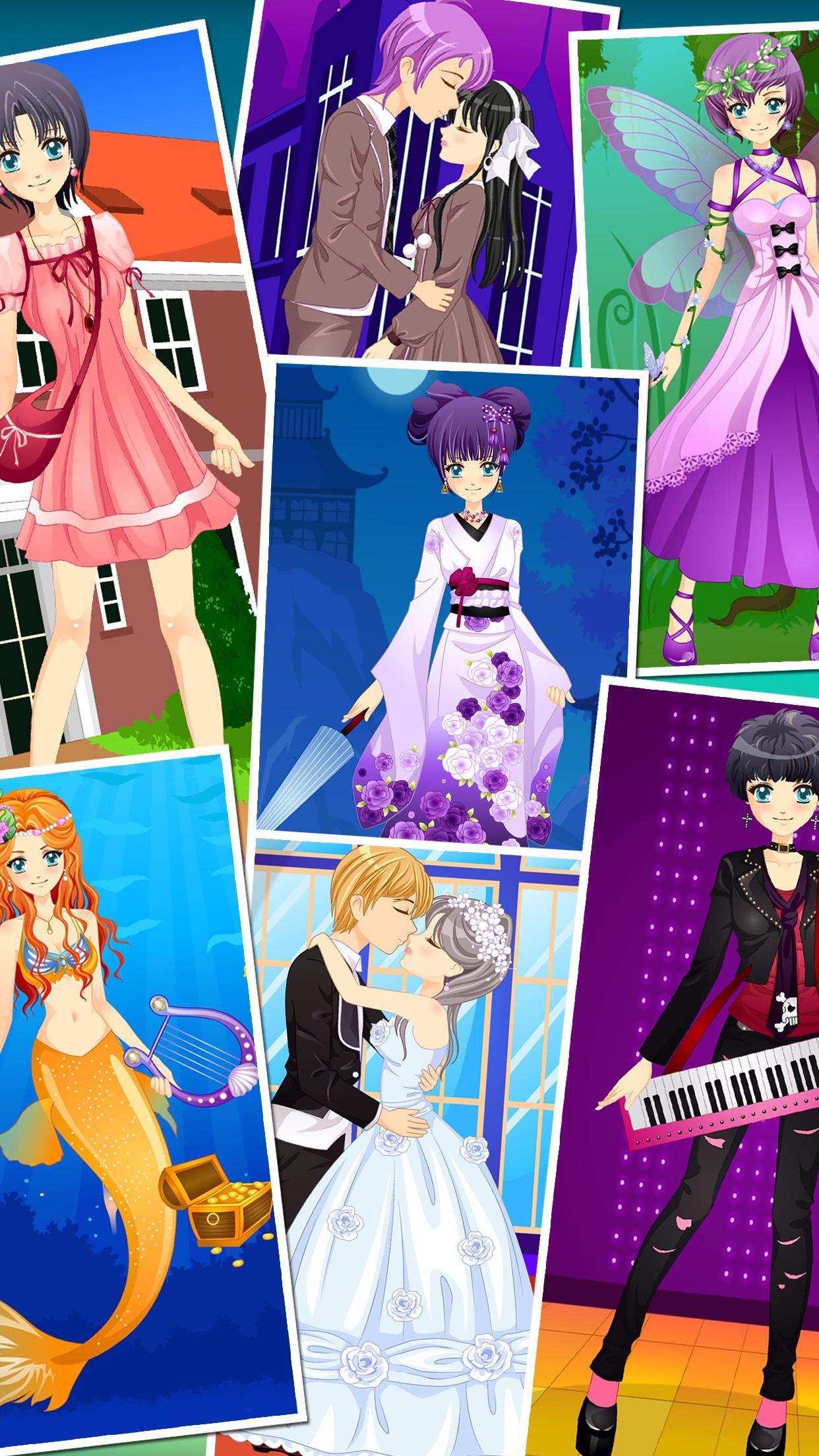 Anime Dress Up Games For Girls - Couple Love Kiss 3.3 Screenshot 1