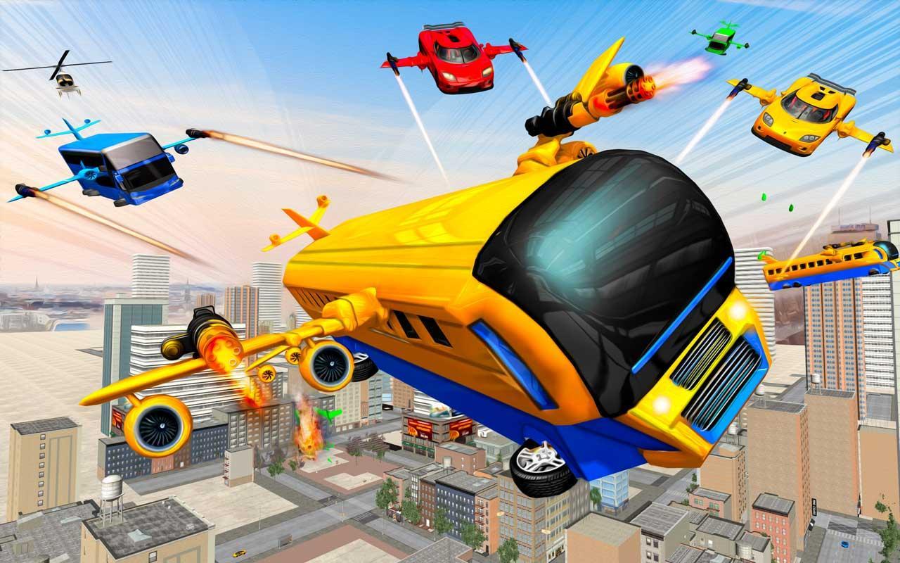 Flying Bus Robot Transform War: Robot Hero Game 1.0 Screenshot 4