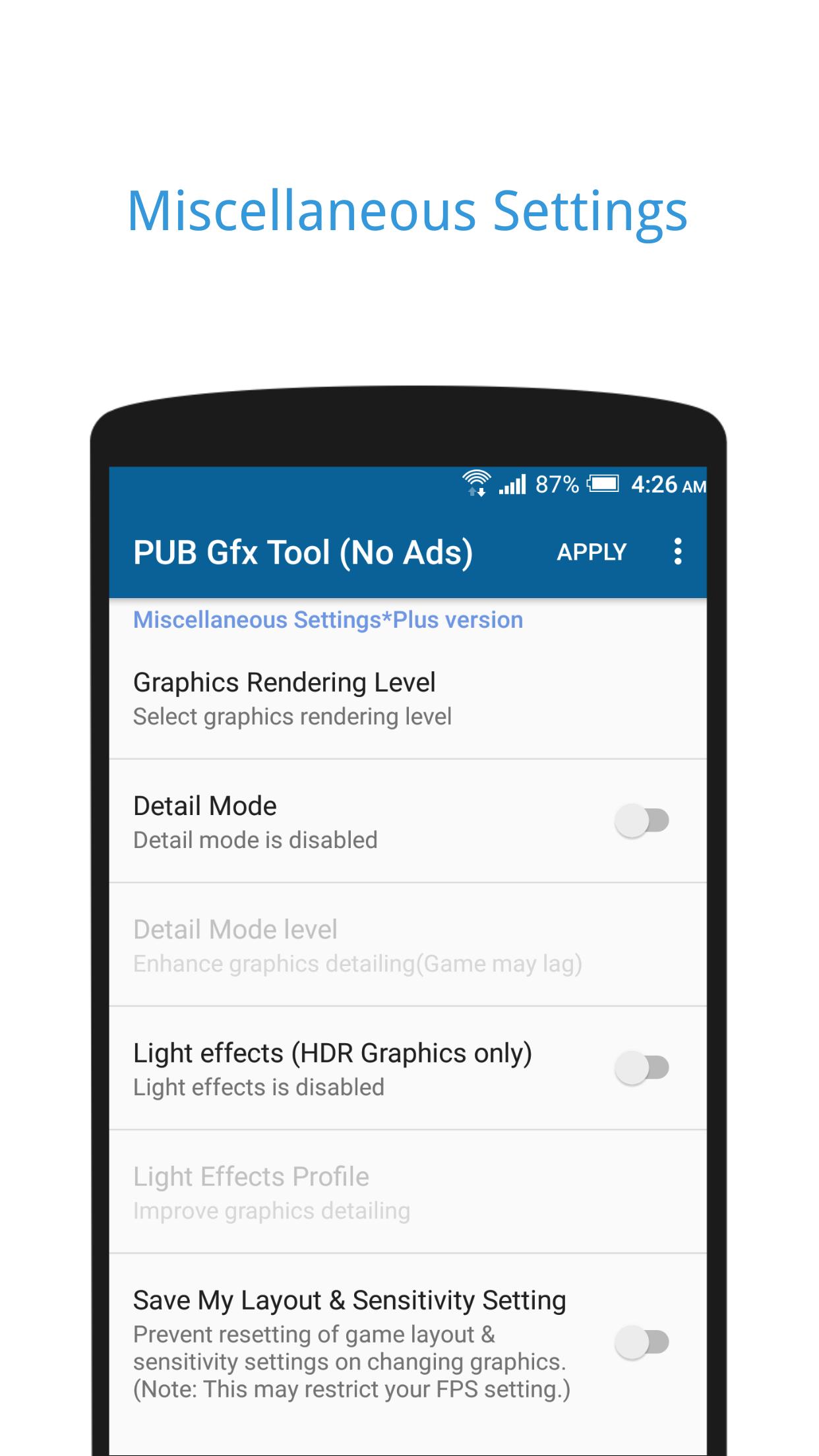 PUB Gfx Tool Free🔧 for PUBG 0.18.0 Screenshot 3