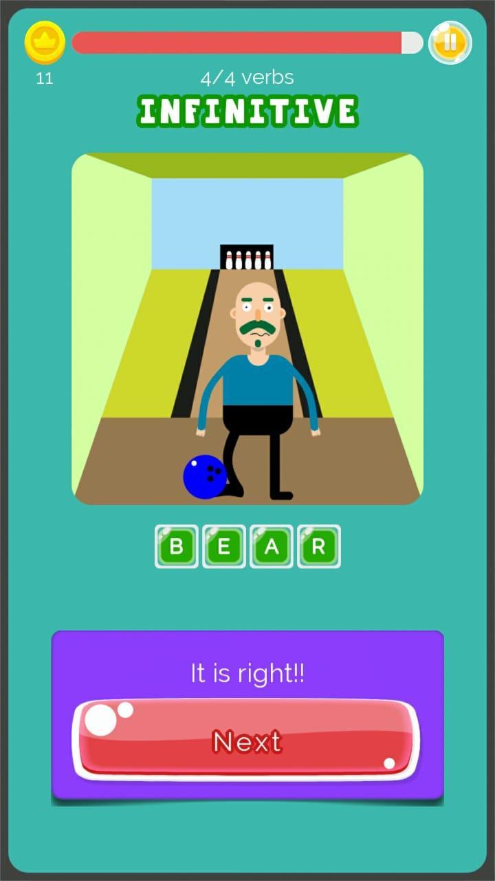 Irregular Verbs English Game 1.324 Screenshot 4