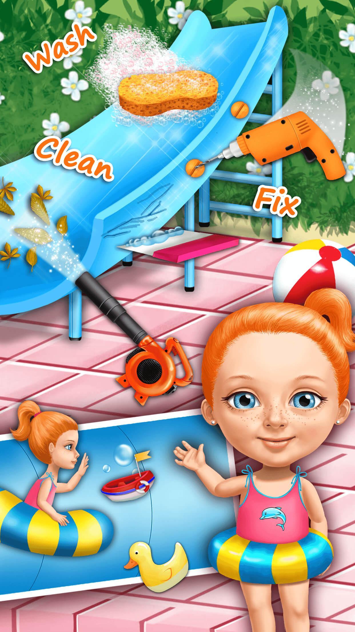 Sweet Baby Girl Cleanup 4 - House, Pool & Stable 4.0.10003 Screenshot 4