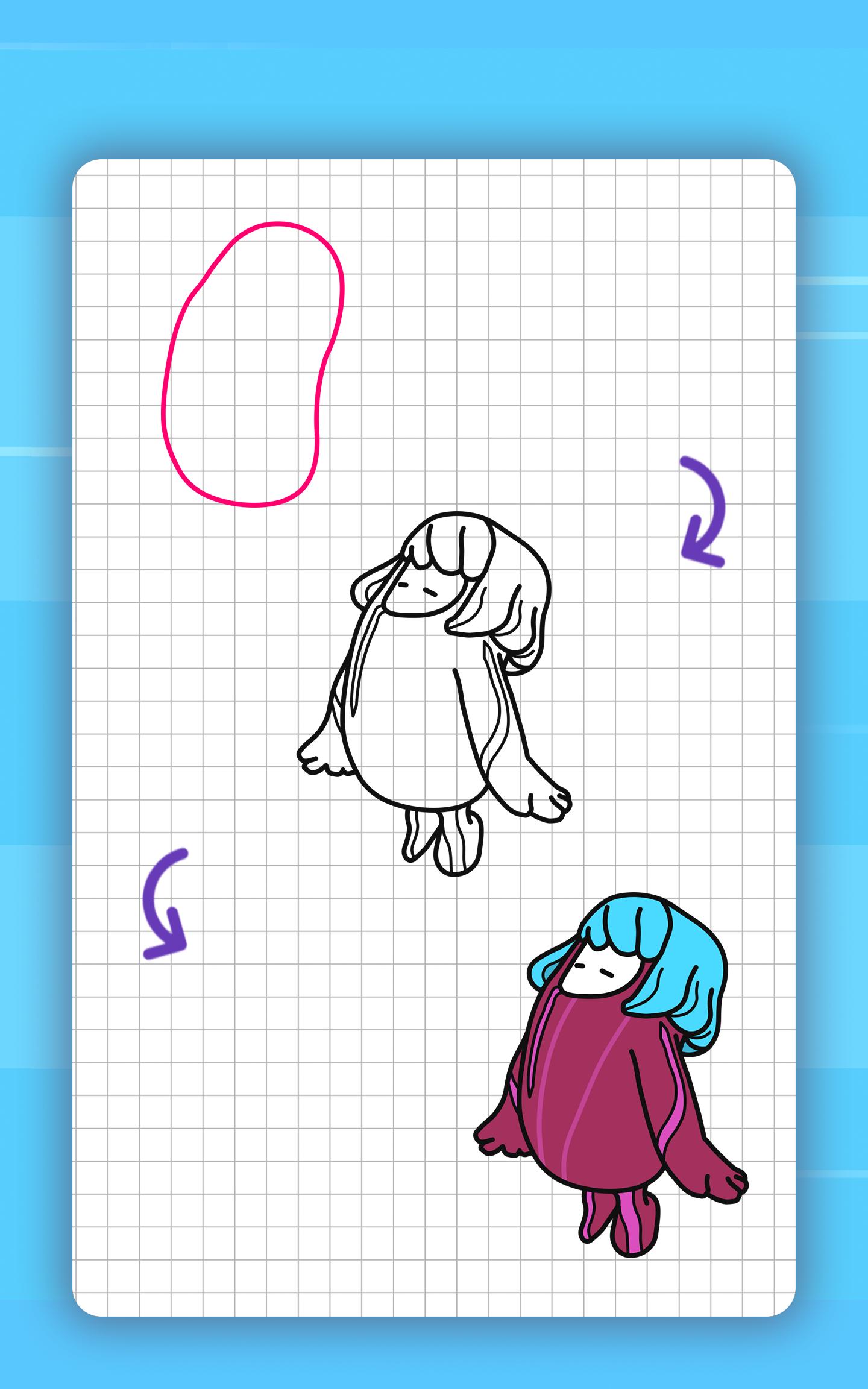 How to draw kawaii people. Step by step lessons 1.0.8 Screenshot 11