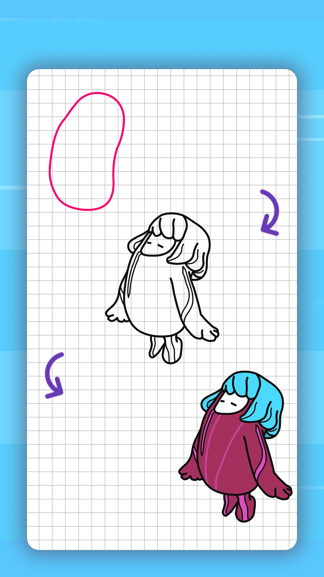 How to draw kawaii people. Step by step lessons 1.0.8 Screenshot 6