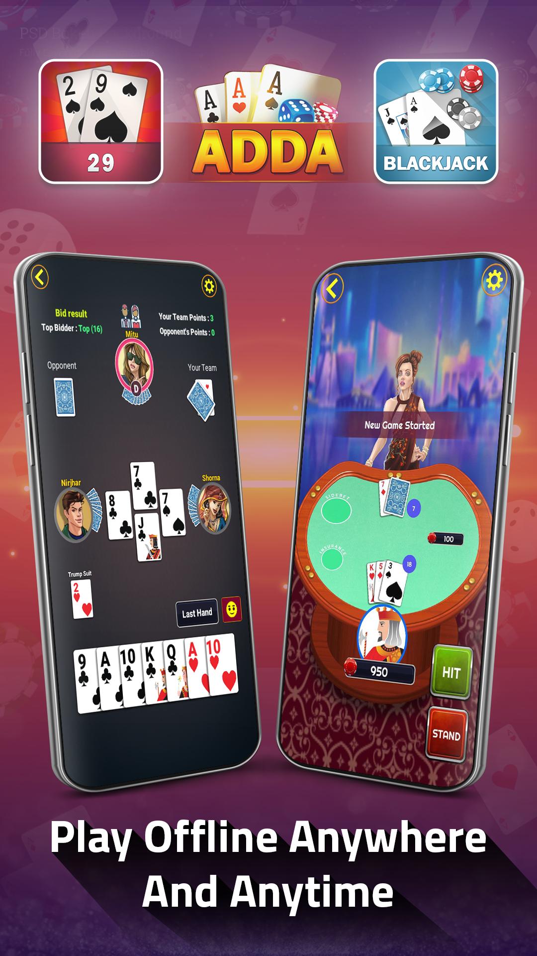 Adda : Rummy , Callbreak ,Solitaire & 29 Card Game 9.02 Screenshot 6