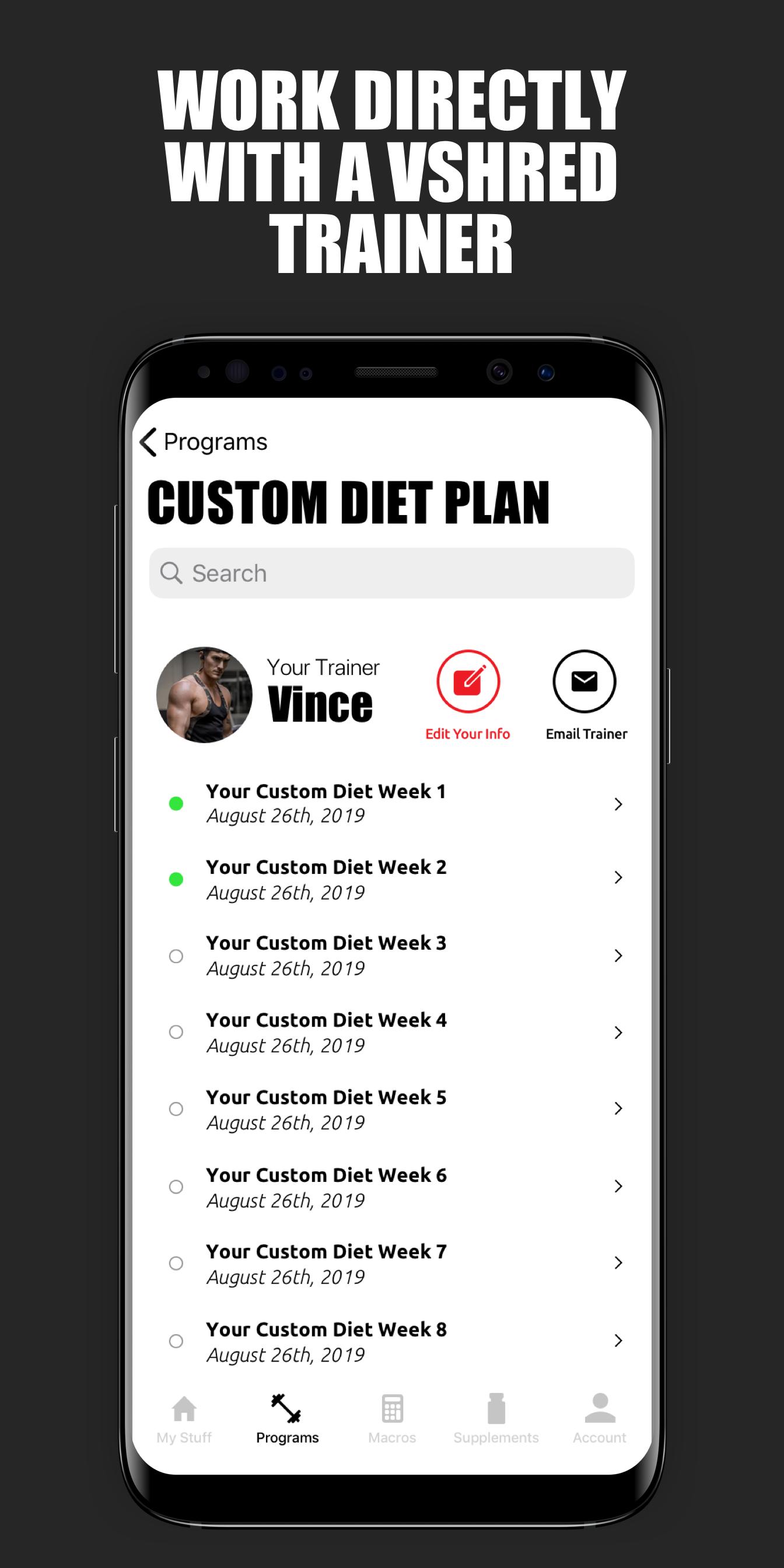 V Shred: Diet & Fitness 2.1.6 Screenshot 6