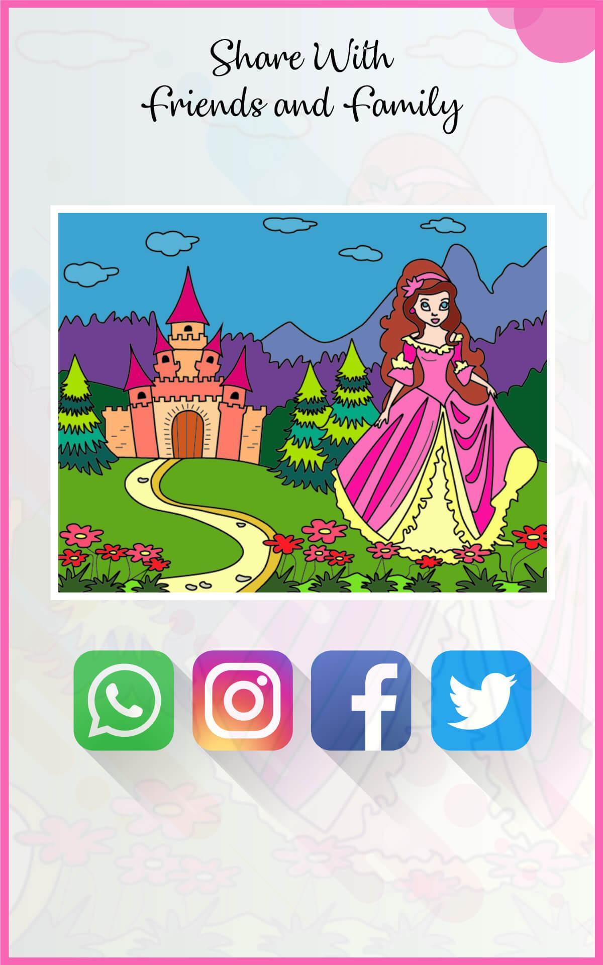 Cartoon Princess Coloring: Color By Numbers 1.0 Screenshot 10