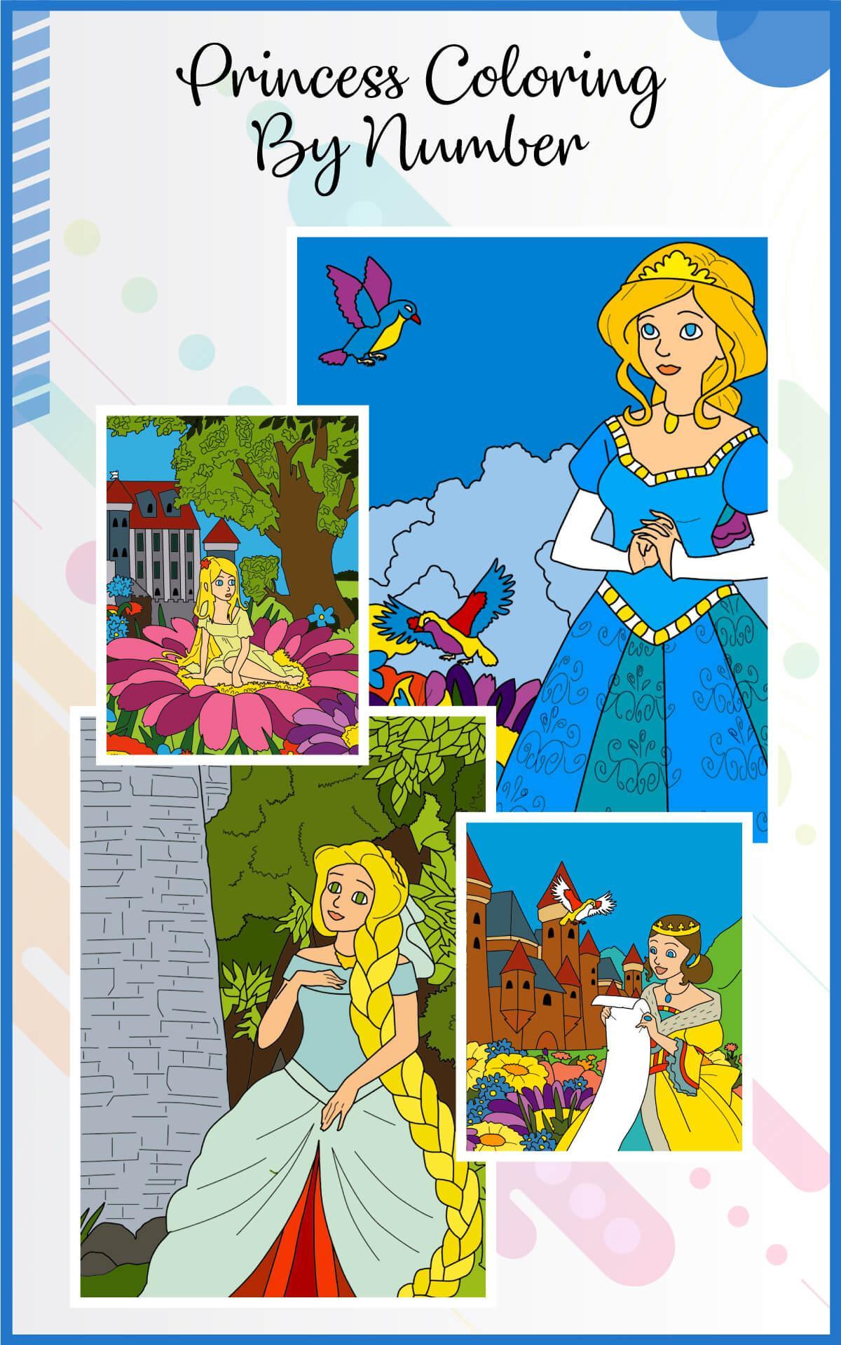Cartoon Princess Coloring: Color By Numbers 1.0 Screenshot 11