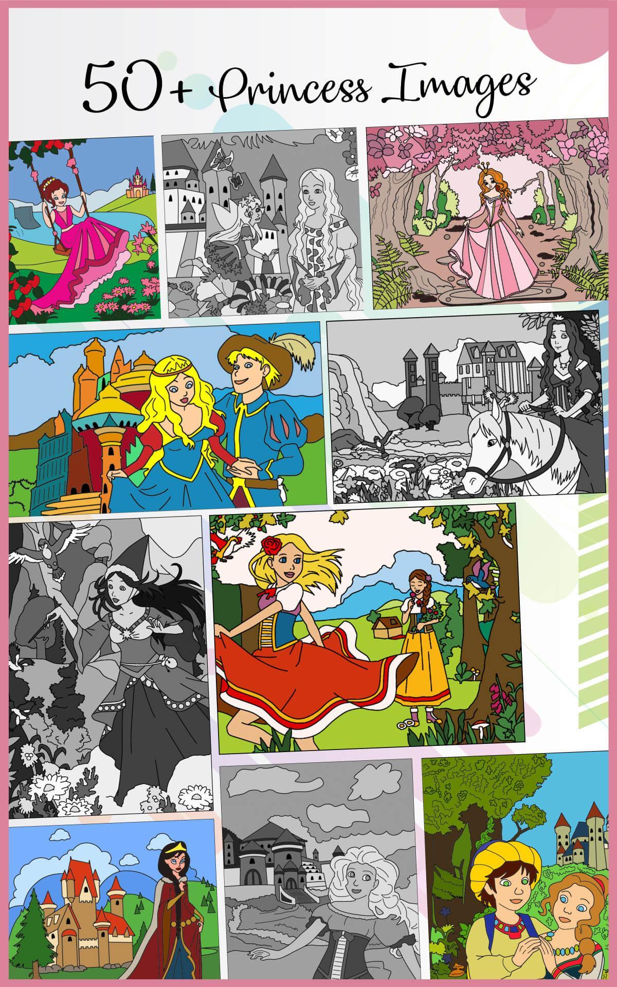 Cartoon Princess Coloring: Color By Numbers 1.0 Screenshot 12