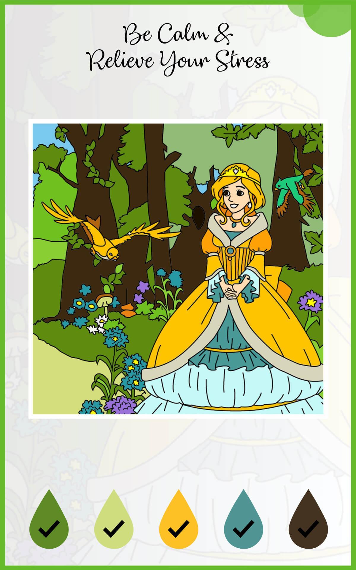 Cartoon Princess Coloring: Color By Numbers 1.0 Screenshot 13