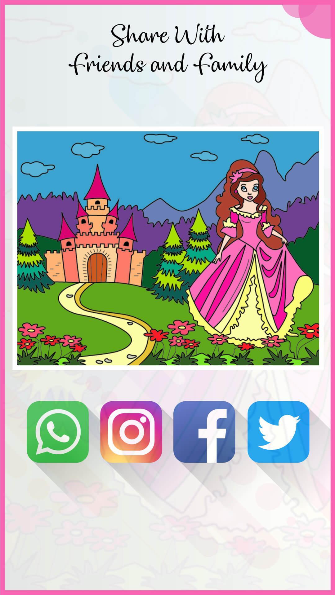 Cartoon Princess Coloring: Color By Numbers 1.0 Screenshot 5