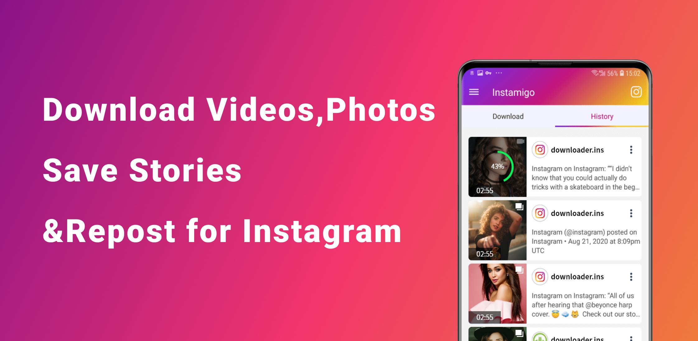 Video downloader for Instagram, Story saver 1.5.1 Screenshot 1
