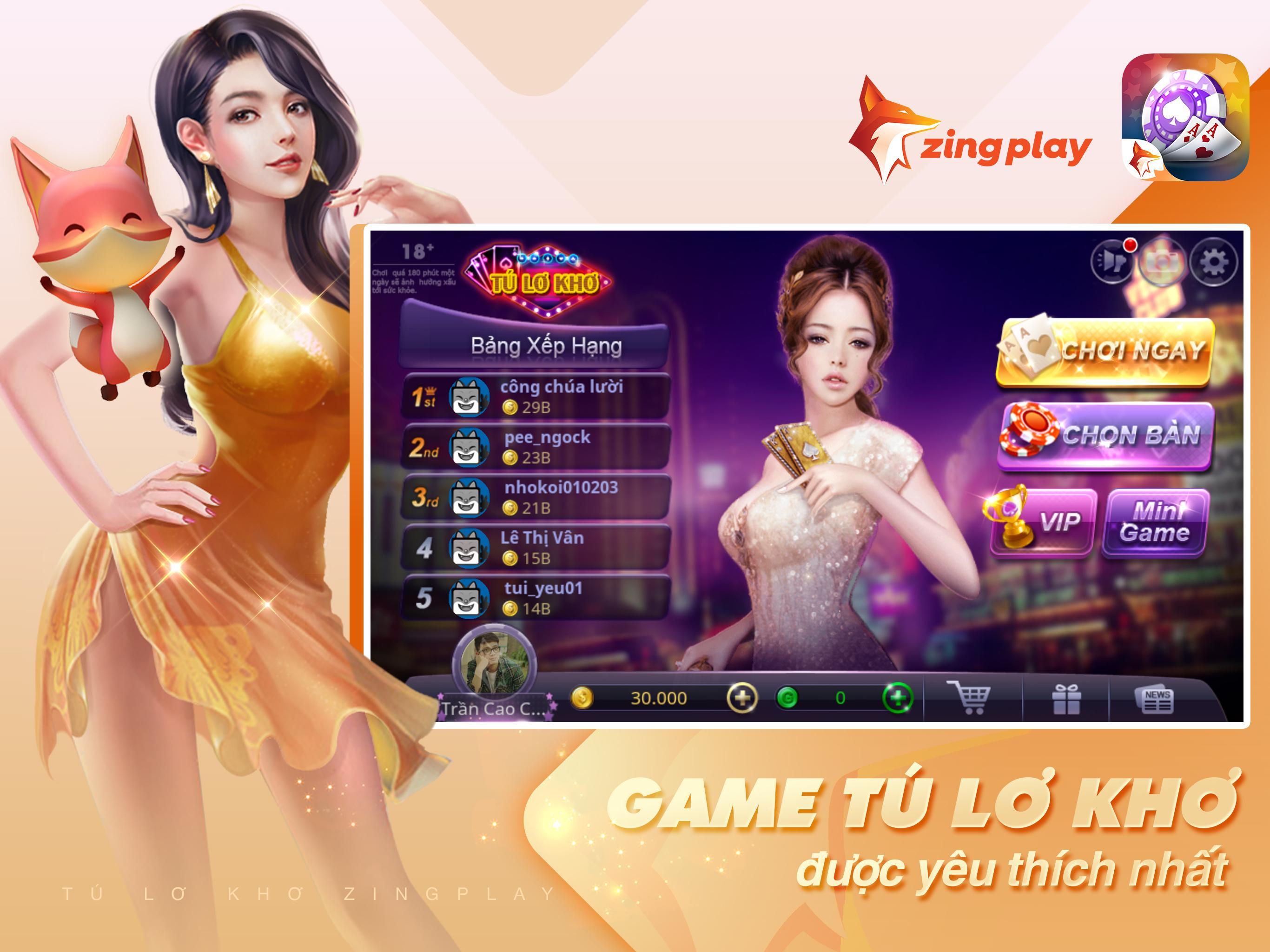 Tú Lơ Khơ - Tá Lả - Phỏm -  ZingPlay Game bài free 4.3 Screenshot 11