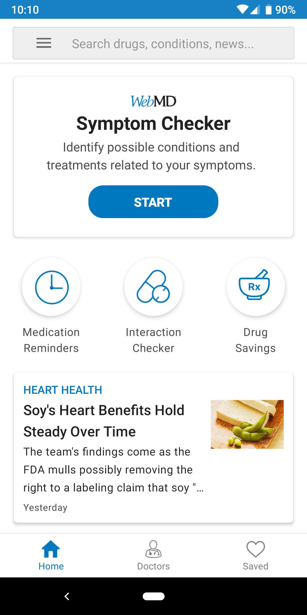 WebMD Check Symptoms, Find Doctors, & Rx Savings 7.4 Screenshot 1