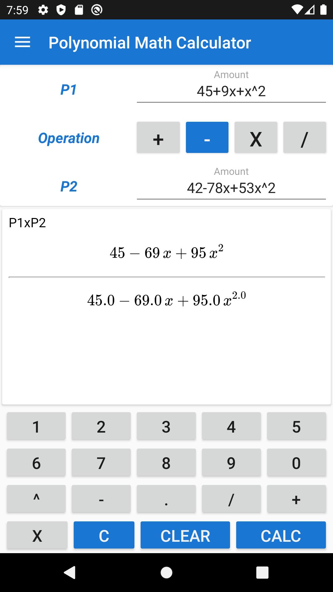 Polynomial Calculator 1.2.0 Screenshot 3