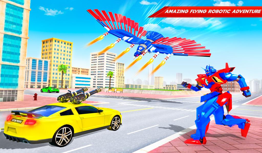 Flying Police Eagle Bike Robot Hero: Robot Games 30 Screenshot 11