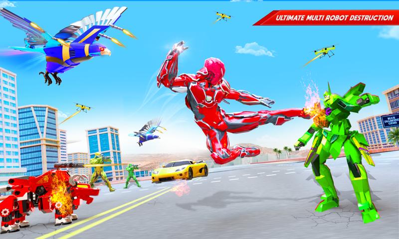 Flying Police Eagle Bike Robot Hero: Robot Games 30 Screenshot 4