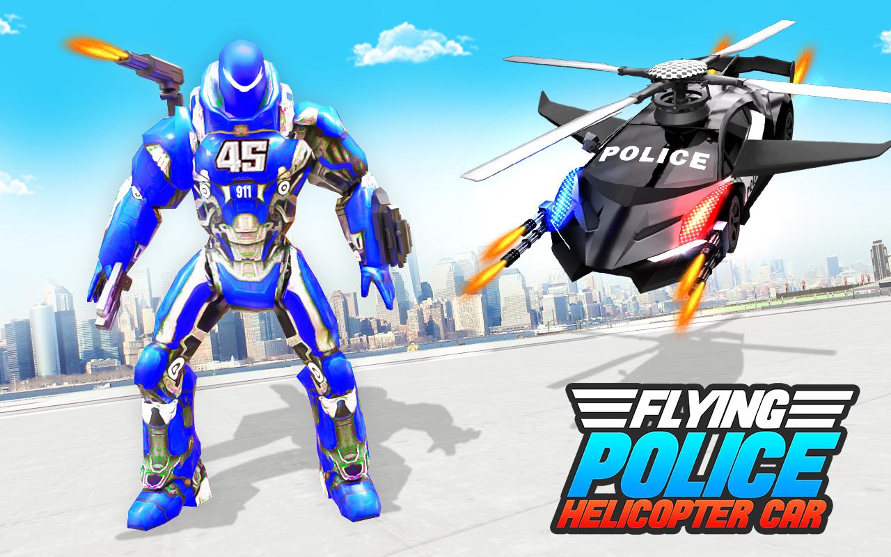 Flying Police Helicopter Car Transform Robot Games 29 Screenshot 6