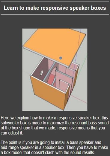 Learn to make speaker boxes 8.0 Screenshot 3
