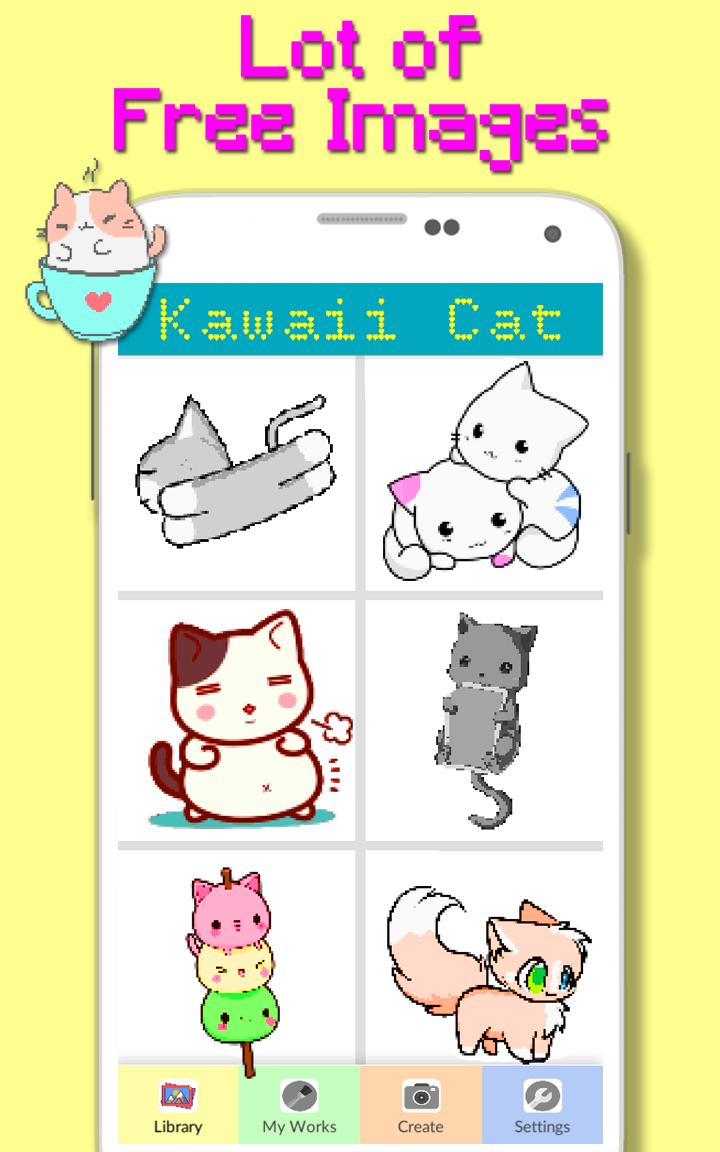 Kawaii Cat Color By Number - Pixel Art 4.0 Screenshot 2