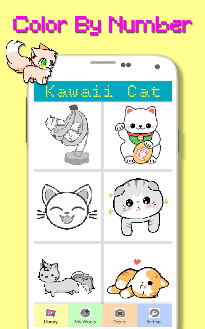 Kawaii Cat Color By Number - Pixel Art 4.0 Screenshot 4
